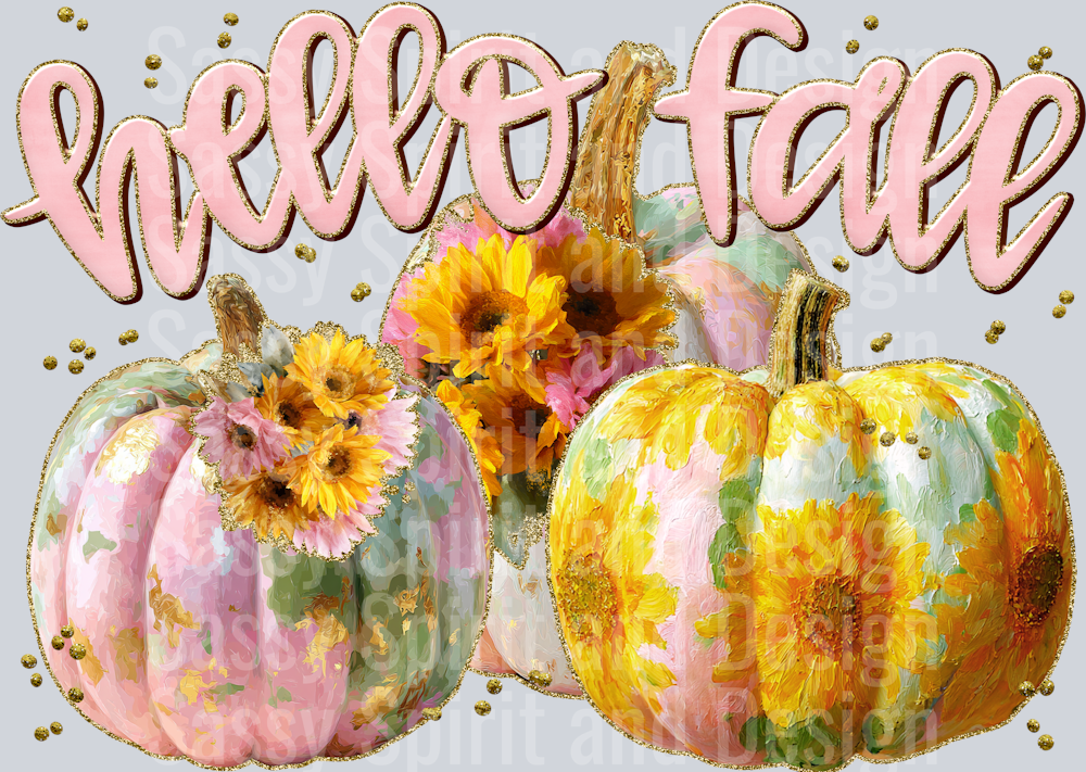 HELLO FALL PINK PUMPKINS