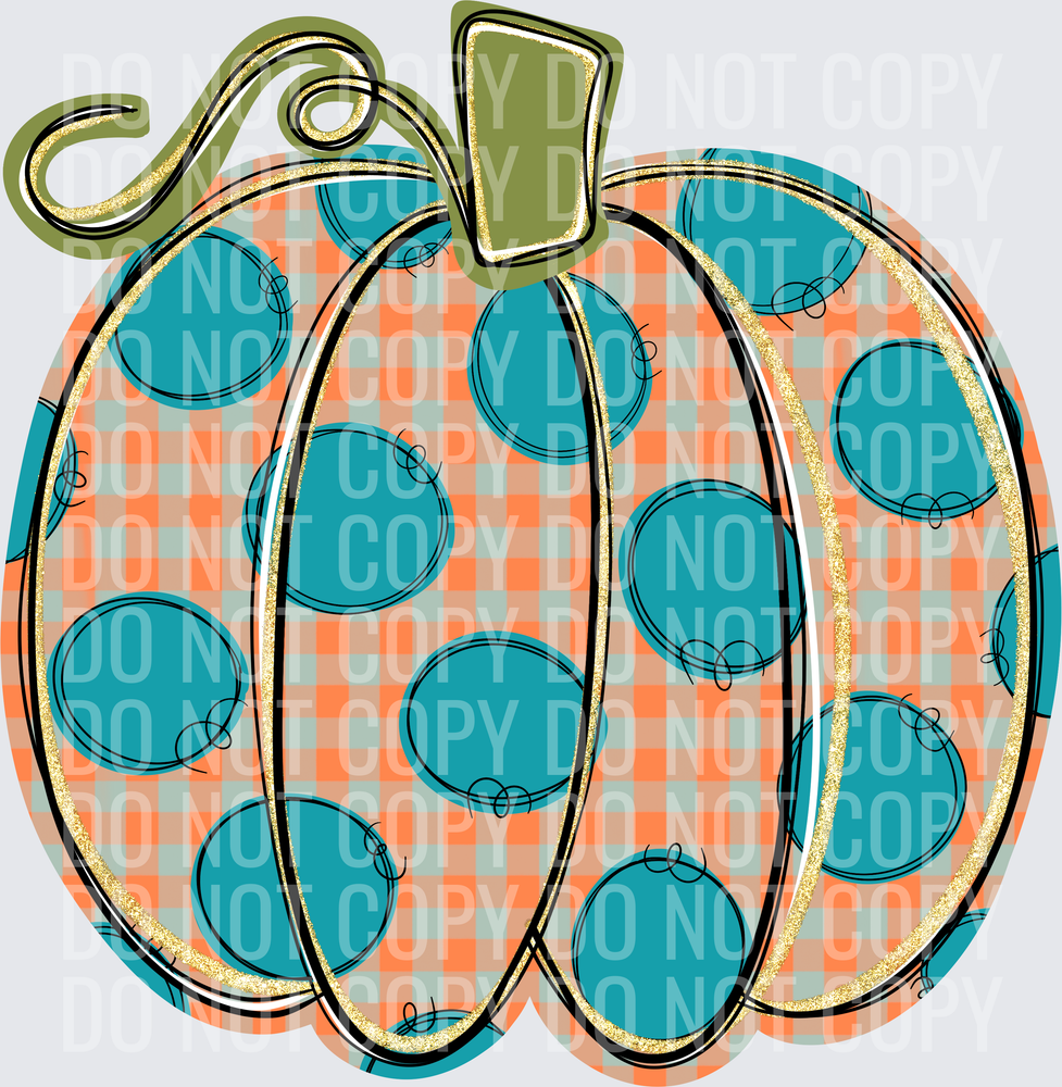 teal dots pumpkin