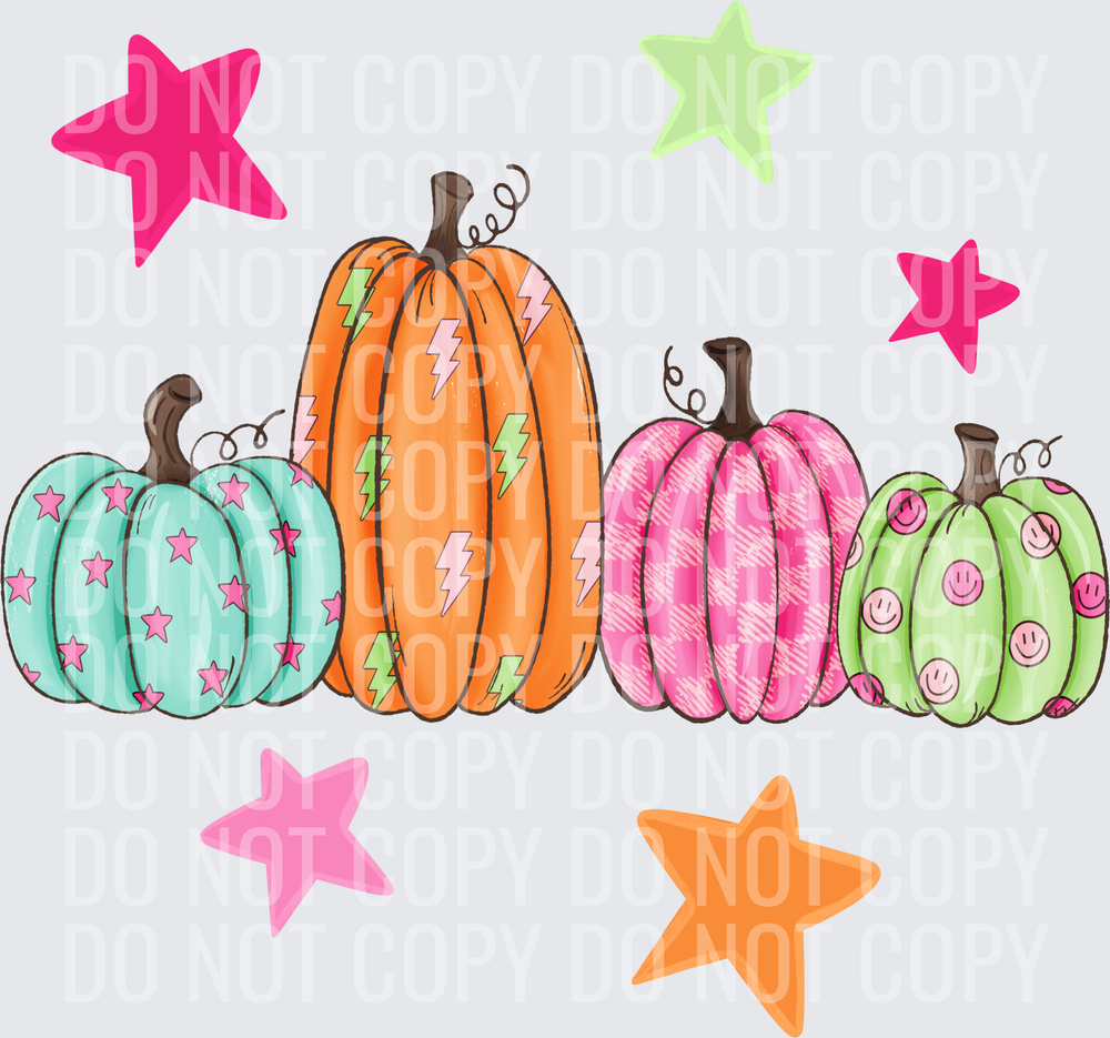 Pumpkin colorful stars
