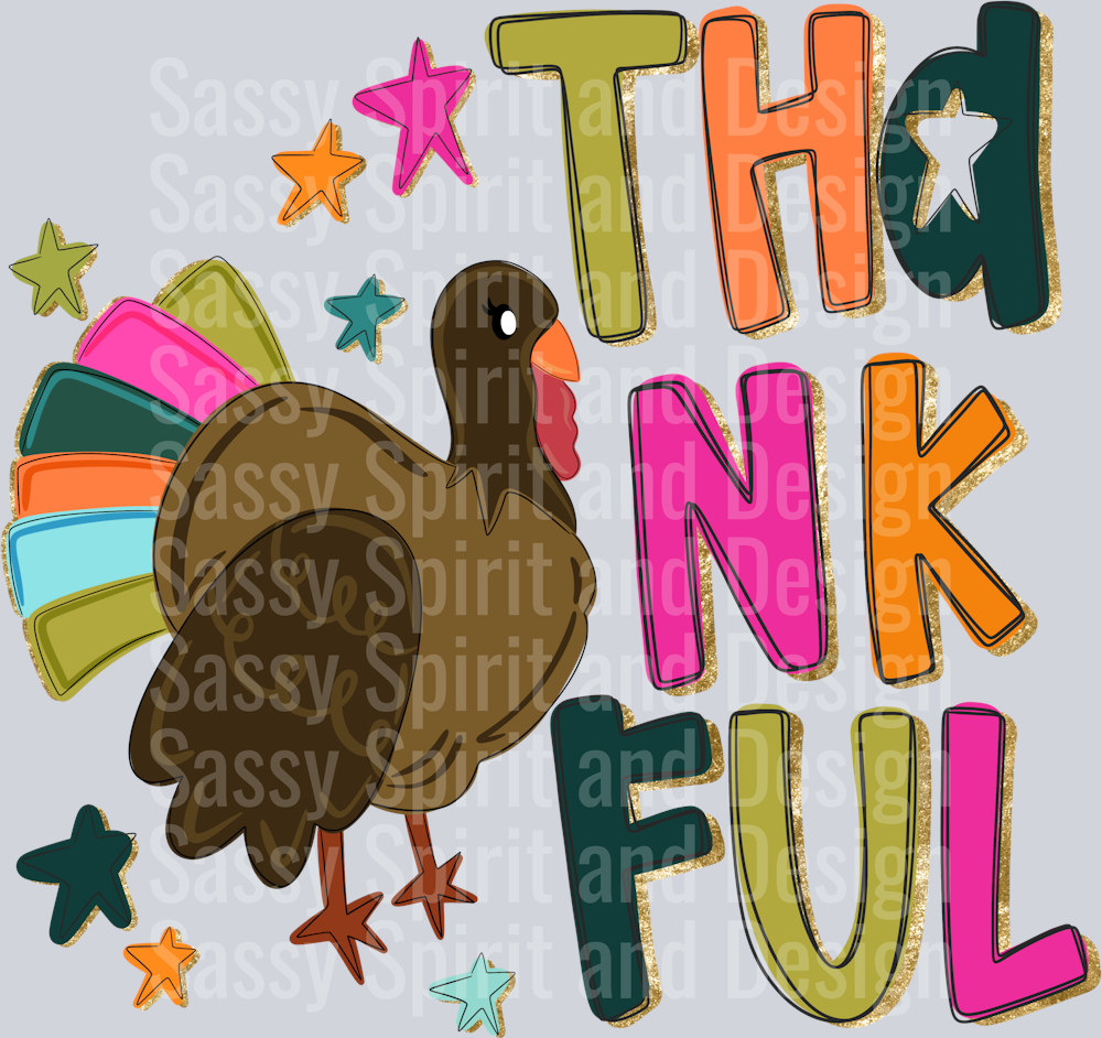 neon star thankful turkey