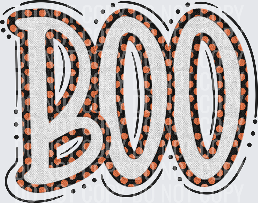 Faux embroidered boo