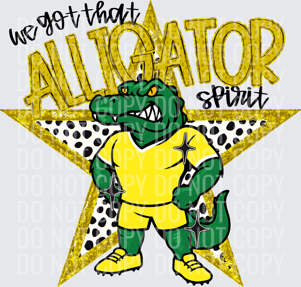 KayndiDesigns 09.26 We Got That Spirit Alligator Yellow
