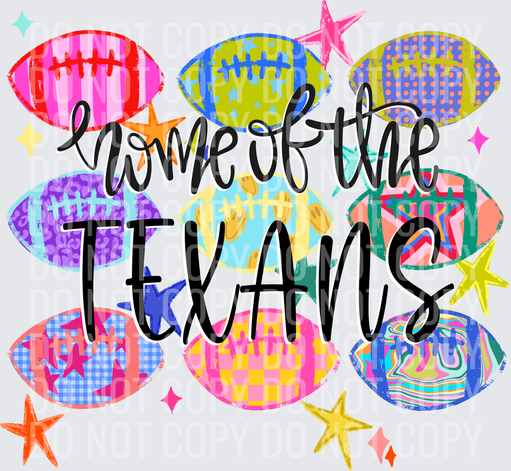 TEXANS Neon Football Collage