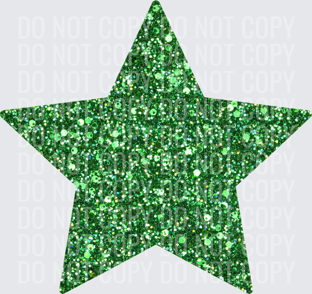 Green Glitter Star