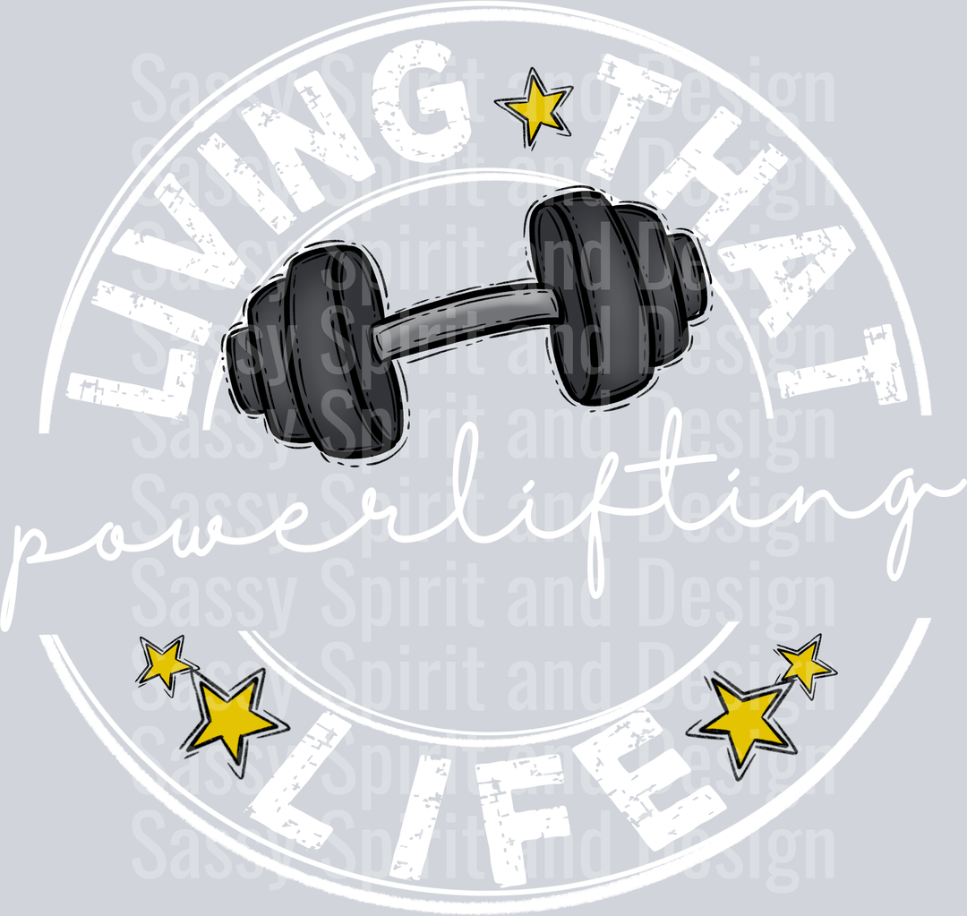 Living That POWERLIFTING BLANK Life WHITE
