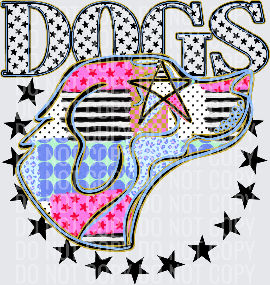 KayndiDesigns 09.26 Patchwork Varisty Stars Dogs