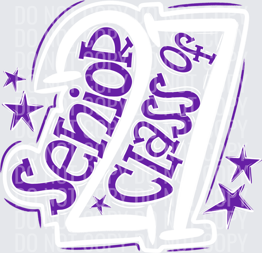 Senior Class Of 27 White Purple