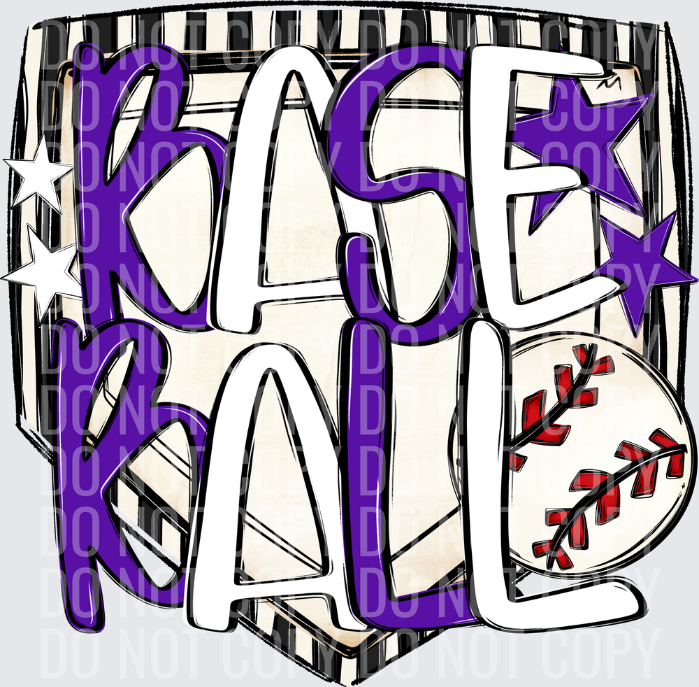 Baseball Base Purple White