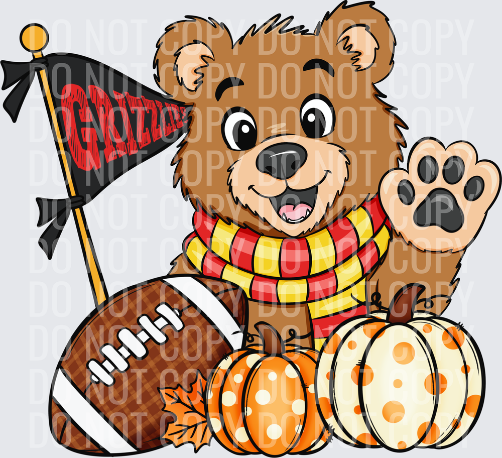 Fall_Mascot grizzlies red