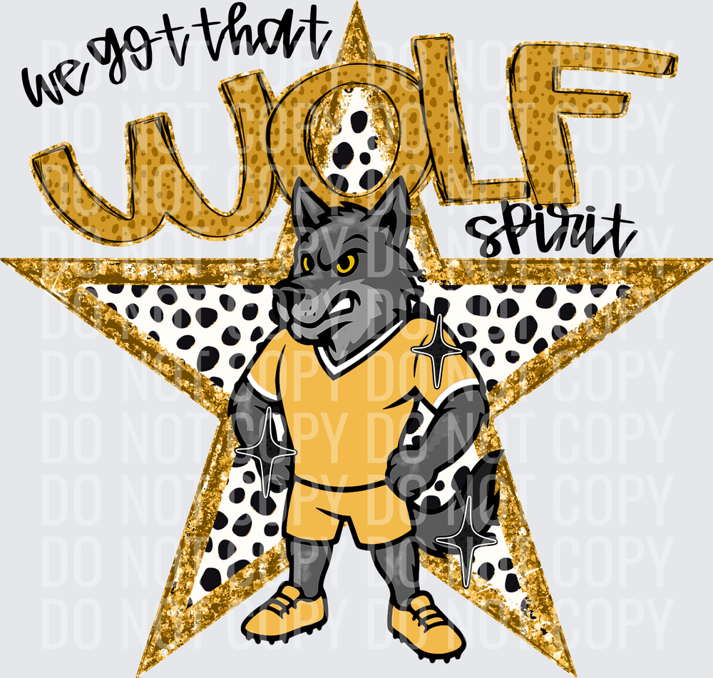 KayndiDesigns 09.26 We Got That Spirit Wolf Gold