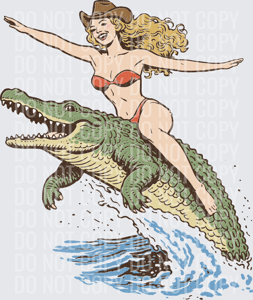 Later-Gator-Funny-Beach-Girl-Riding-Alligator-Summer-Distressed