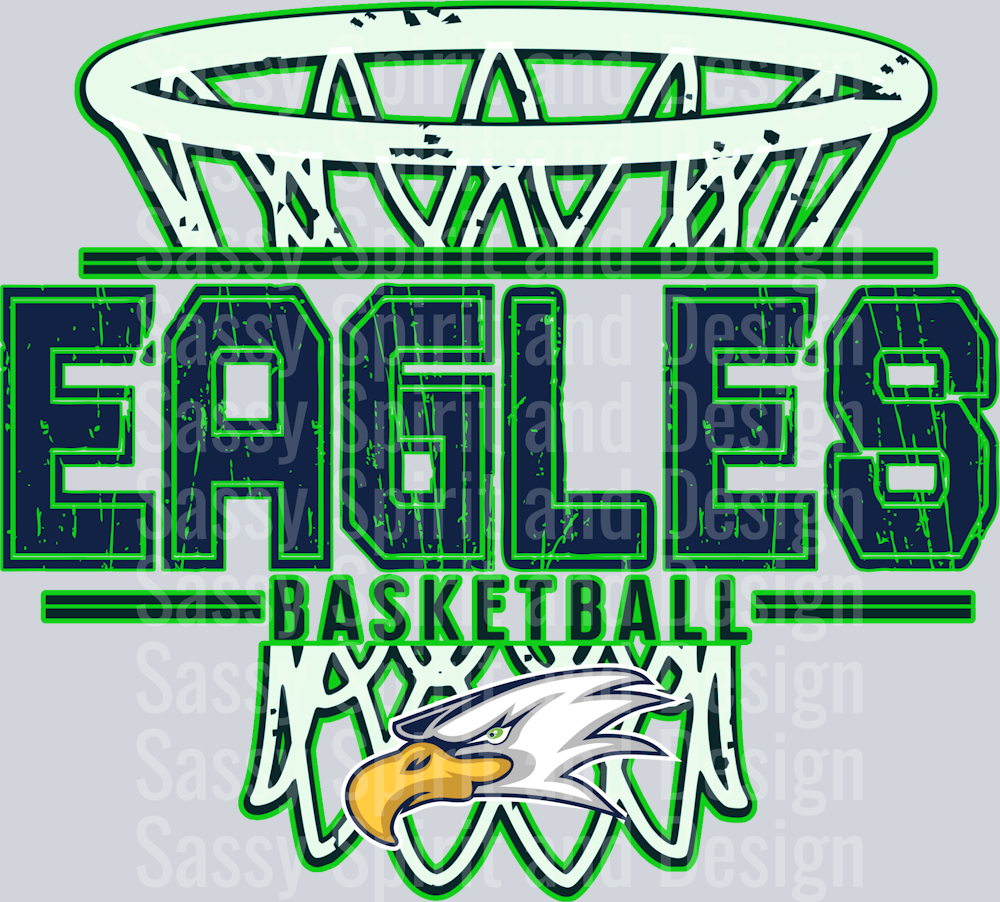 DISTRESSED BASKETBALL NET EATON EAGLES