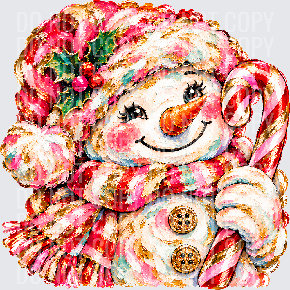 SNOWMAN FAUX PAINTED COLORFUL