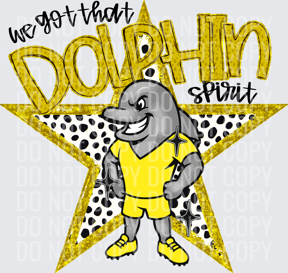 KayndiDesigns 09.26 We Got That Spirit Dolphin Yellow