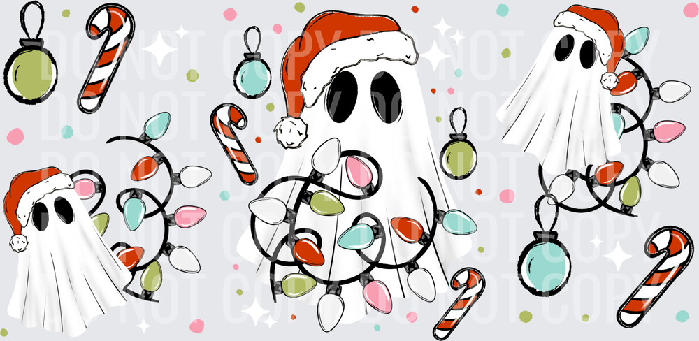 Christmas light ghostie 16oz wrap