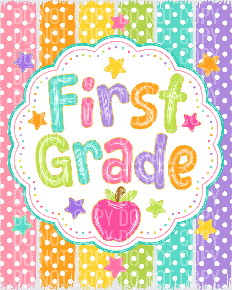 First Grade Striped Polka Dots