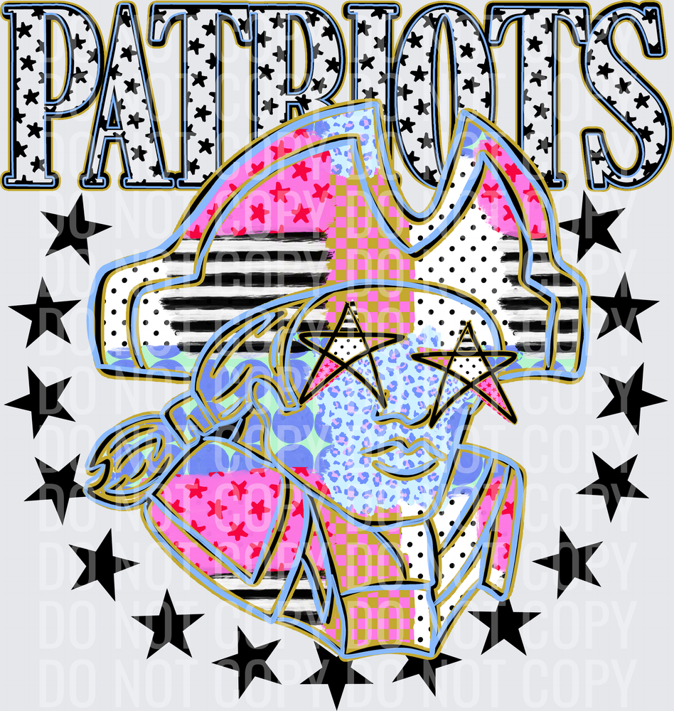KayndiDesigns 09.26 Patchwork Varisty Stars Patriots