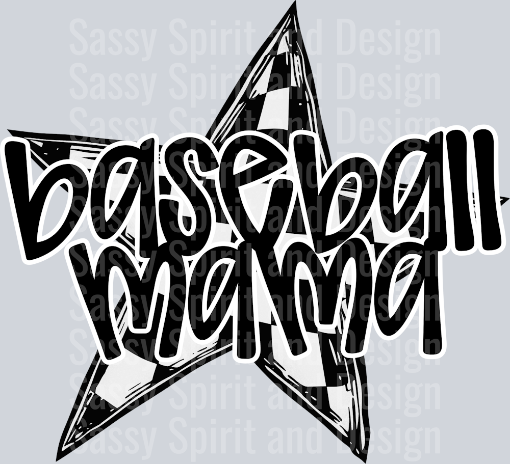BASEBALL MAMA STAR BLACK2