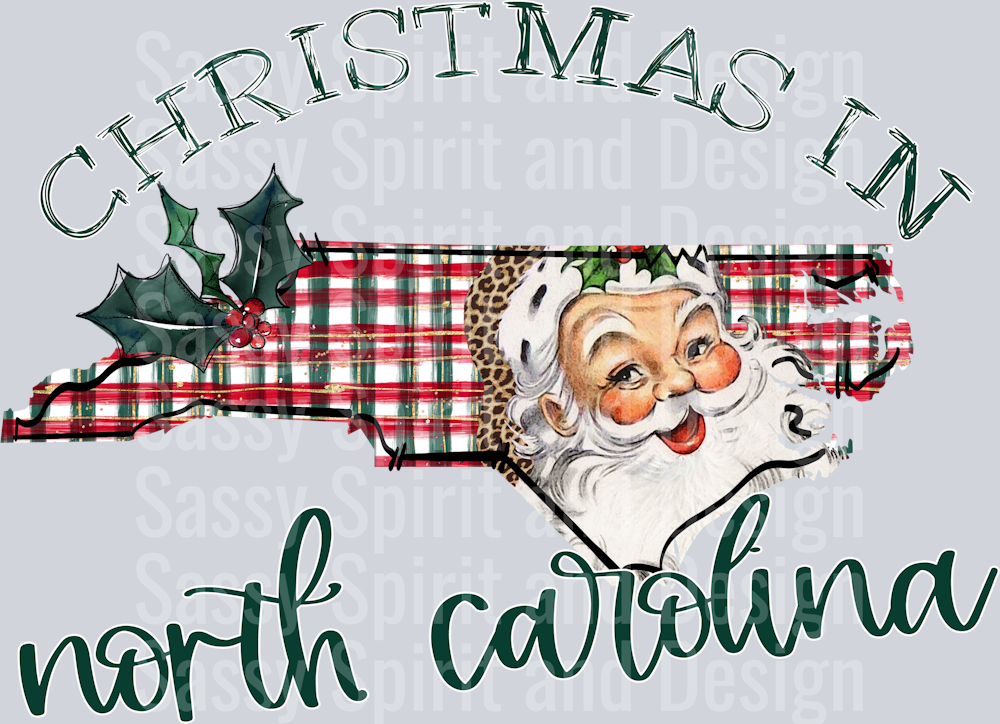 Christmas in State Santa State Set NORTH CAROLINA