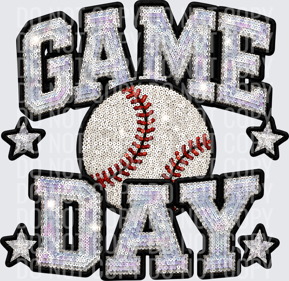 GAME DAY BASEBALL FAUX SEQUIN