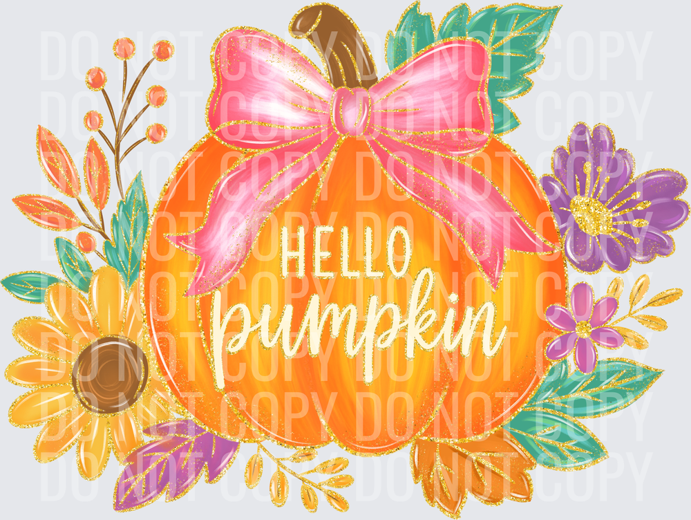 Floral Hello Pumpkin