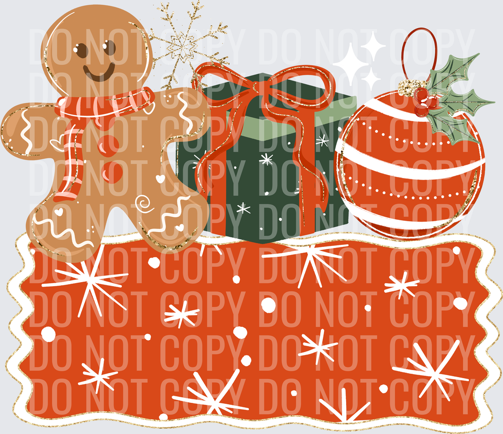 Gingerbread red name plate