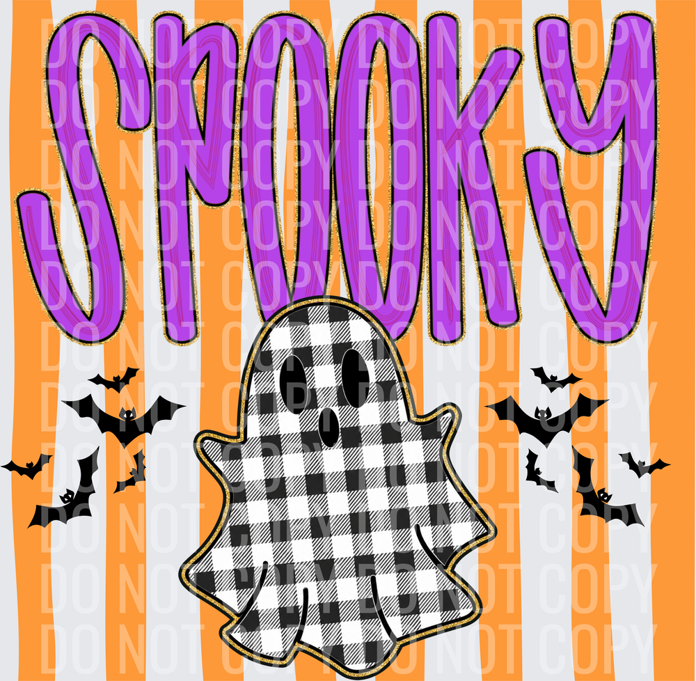 Gingham Spooky Ghost 300dpi
