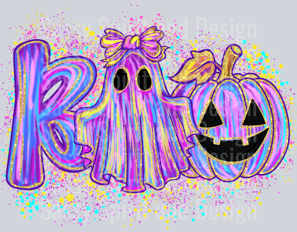 irridescent ghost pumpkin boo