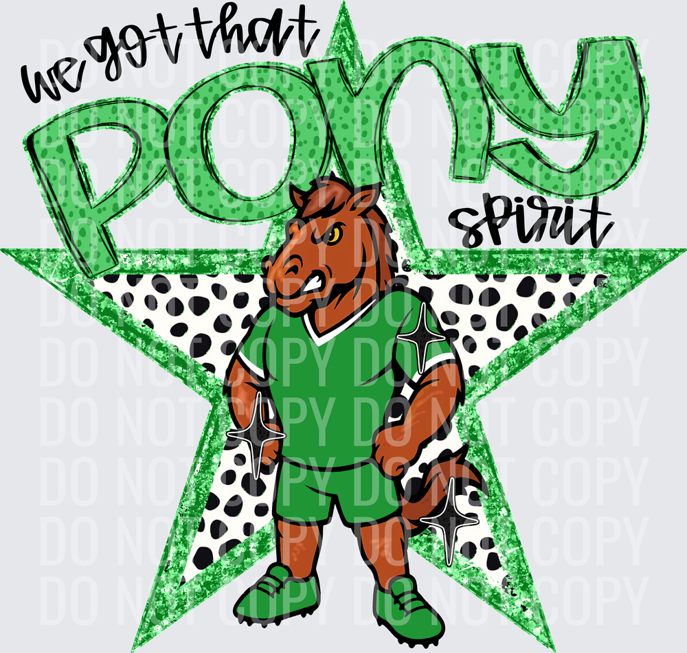 KayndiDesigns 09.26 We Got That Spirit Pony Green