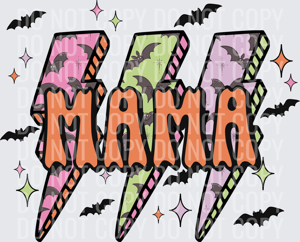 Halloween mama lightning bolt