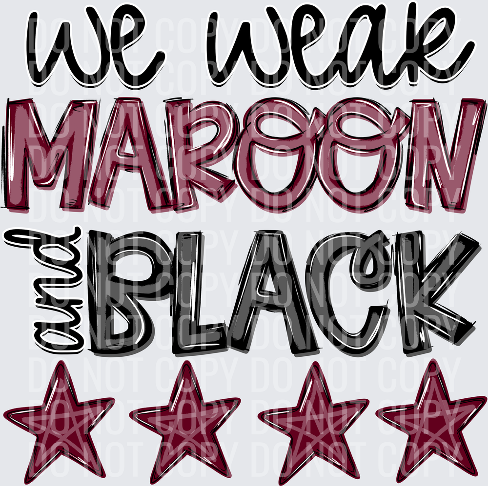maroon and black