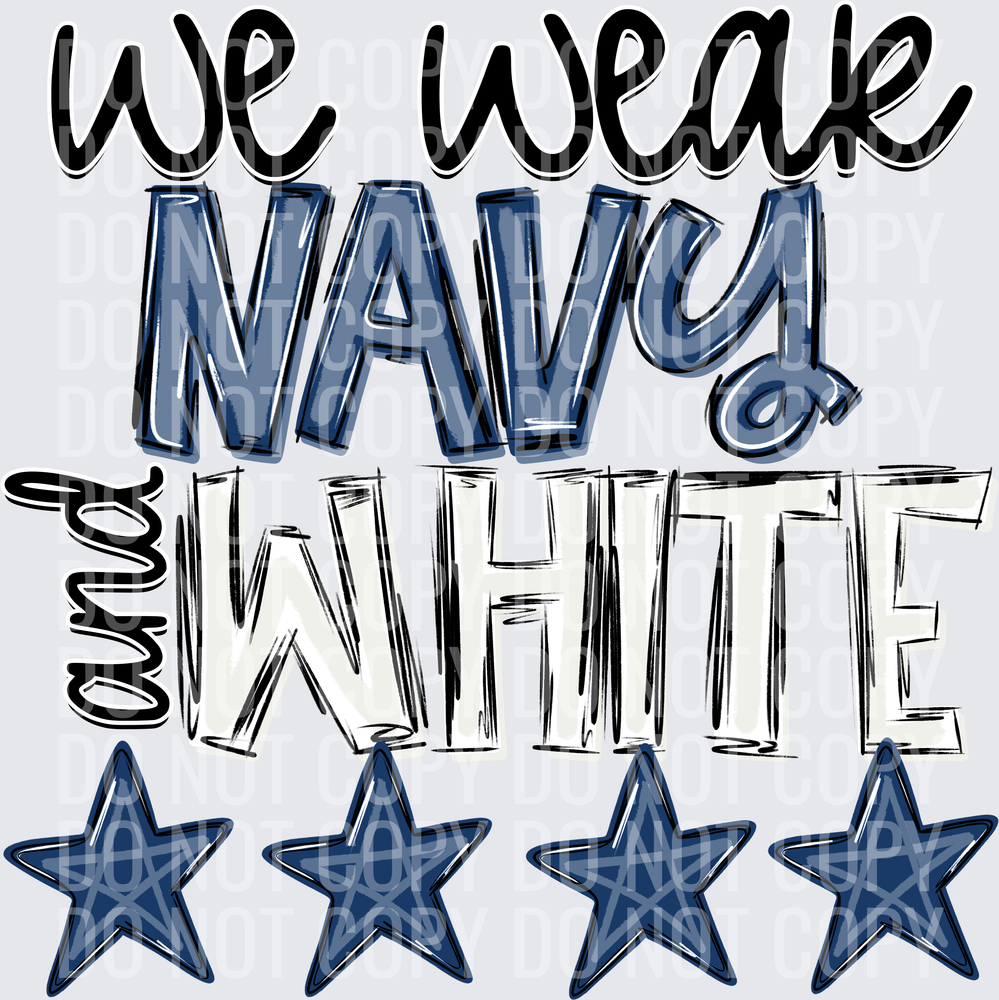 navy and white