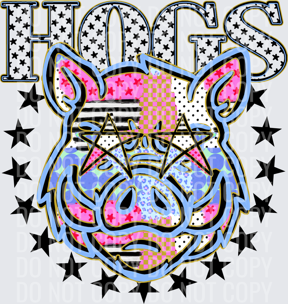 KayndiDesigns 09.26 Patchwork Varisty Stars Hogs