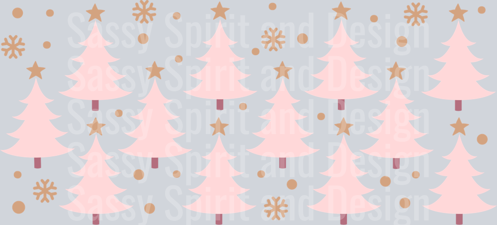 Pink Christmas Trees PNG