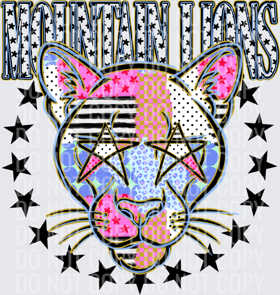 KayndiDesigns 09.26 Patchwork Varisty Stars Mountain Lions