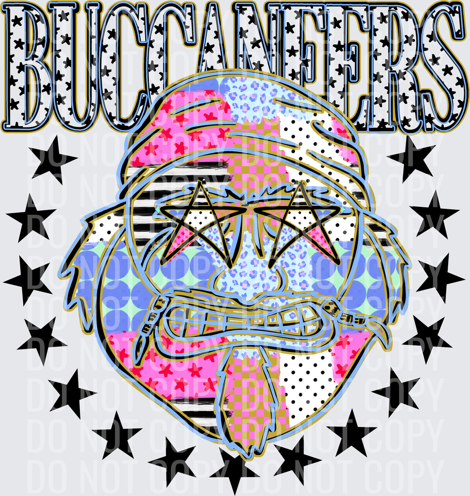 KayndiDesigns 09.26 Patchwork Varisty Stars Buccaneers
