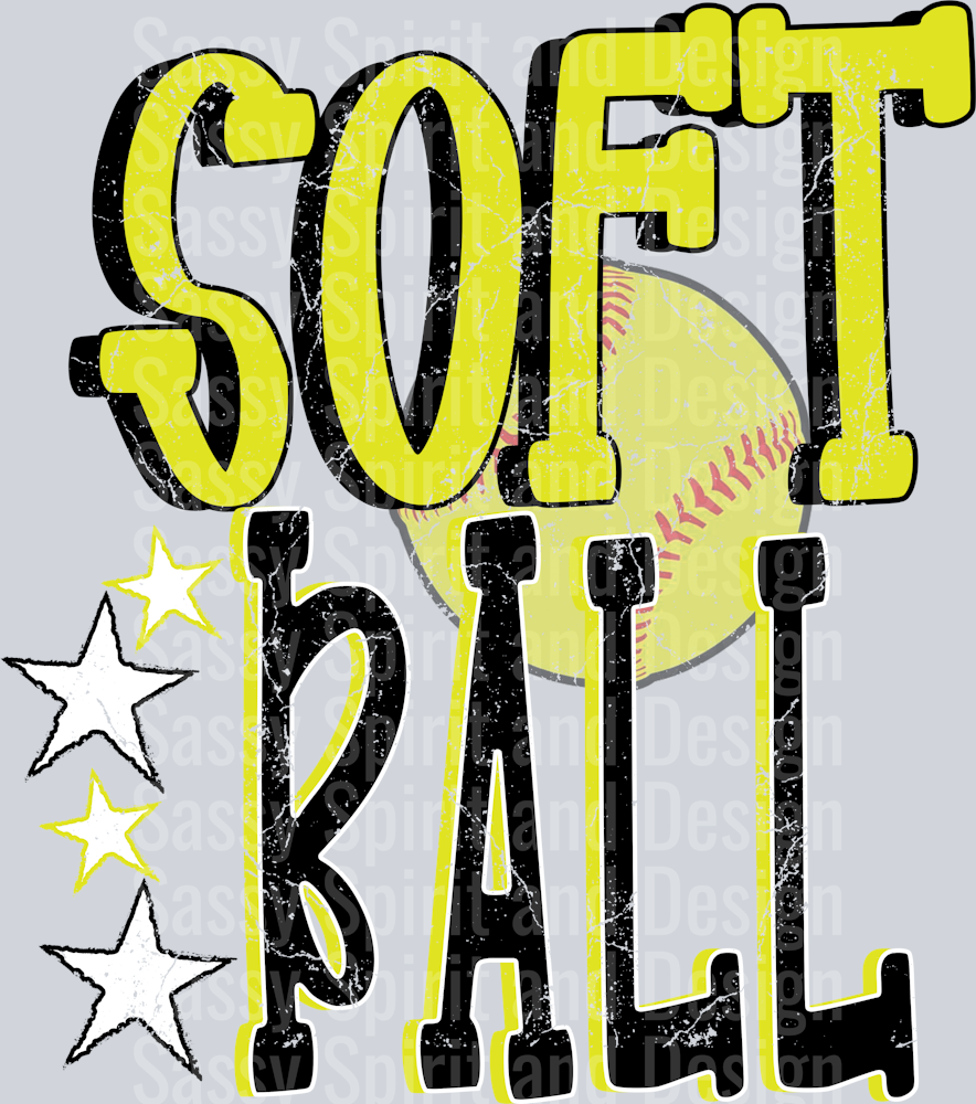 softball distressed stars