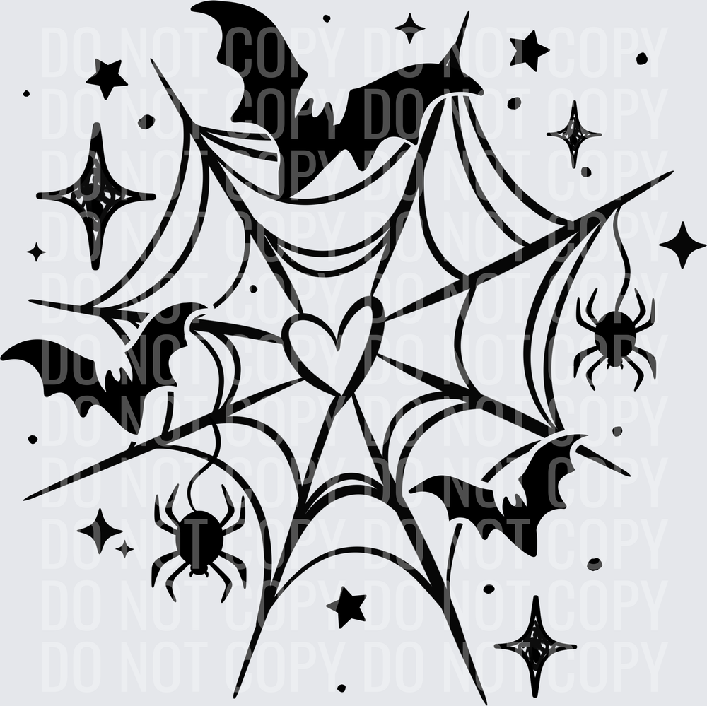 Heart web single color black