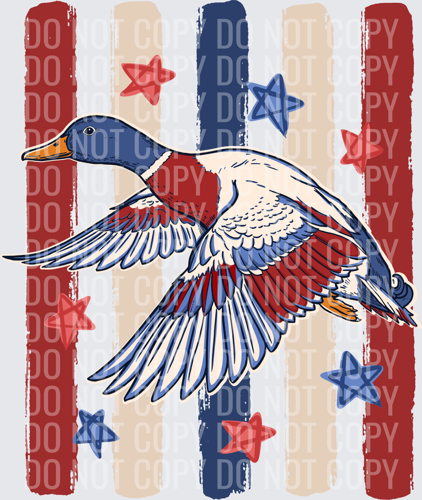 Patriotic Striped Mallard Duck BACK