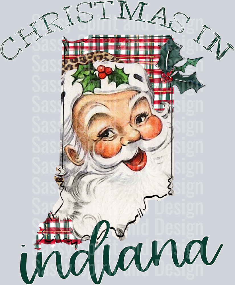 Christmas in State Santa State Set INDIANA