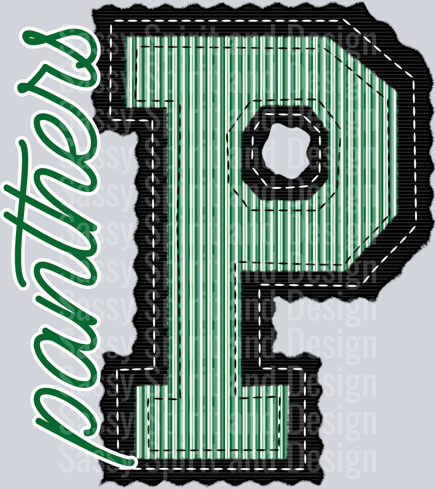 P PANTHERS KELLY GREEN BLACK SEERSUCKER