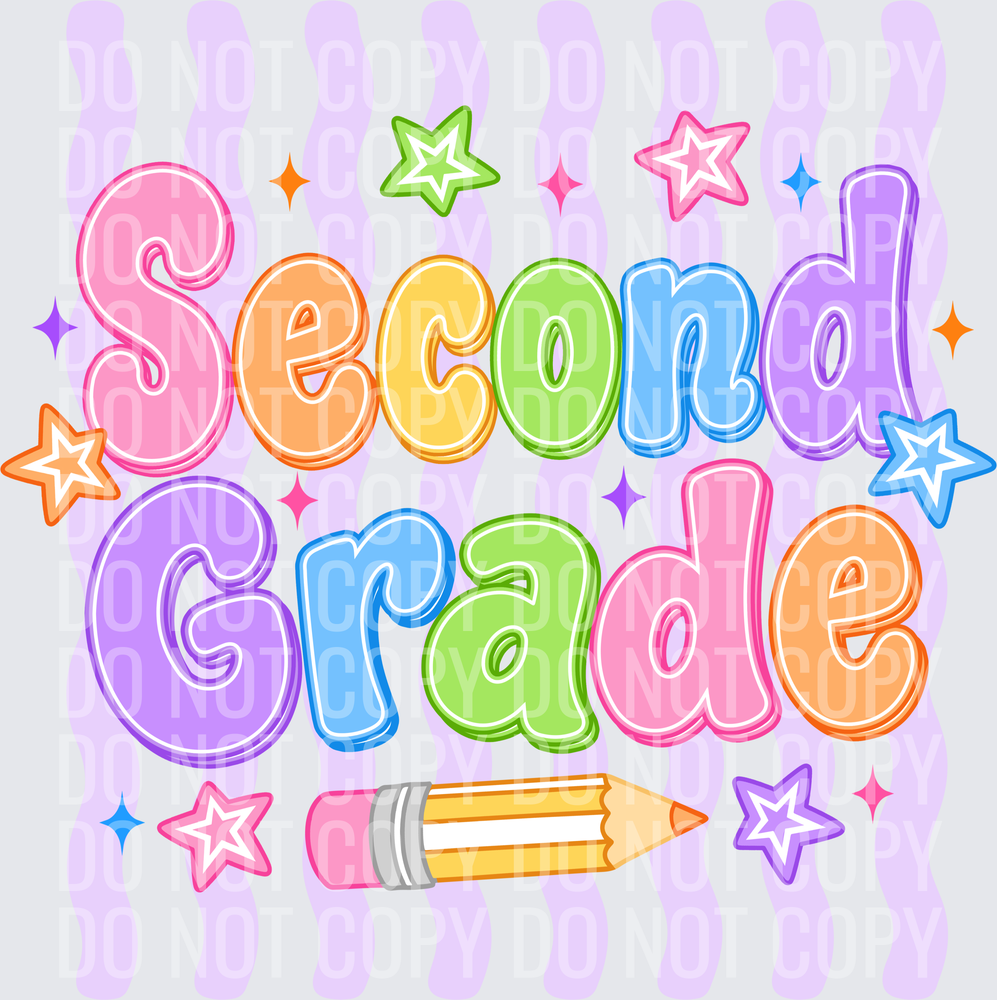 Purple Wavy Second Grade