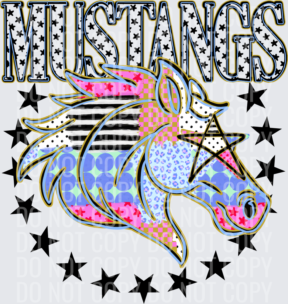 KayndiDesigns 09.26 Patchwork Varisty Stars Mustangs
