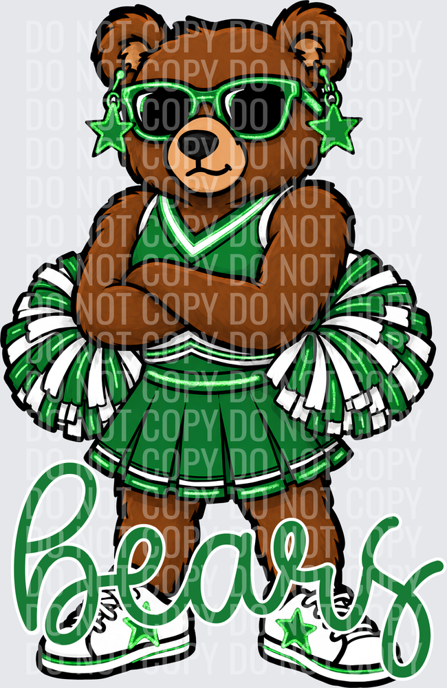 Bears Cheer Green White