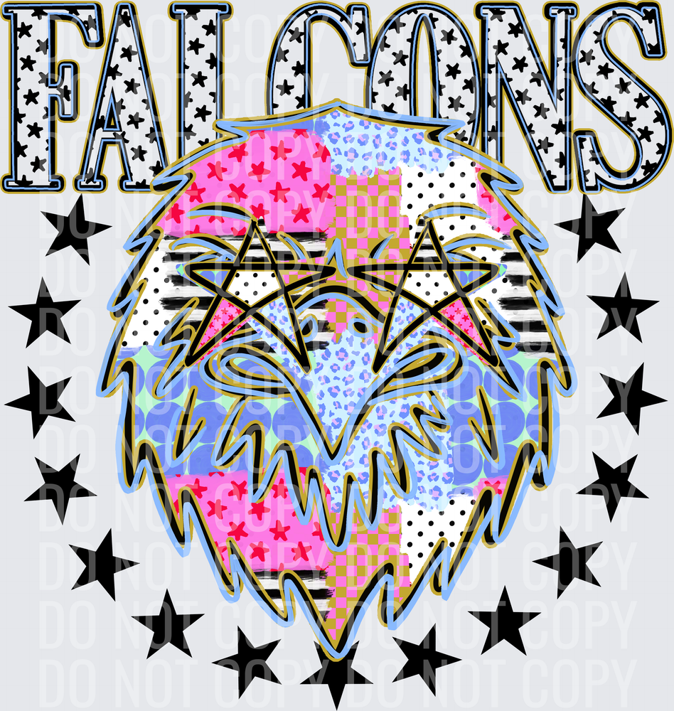 KayndiDesigns 09.26 Patchwork Varisty Stars Falcons
