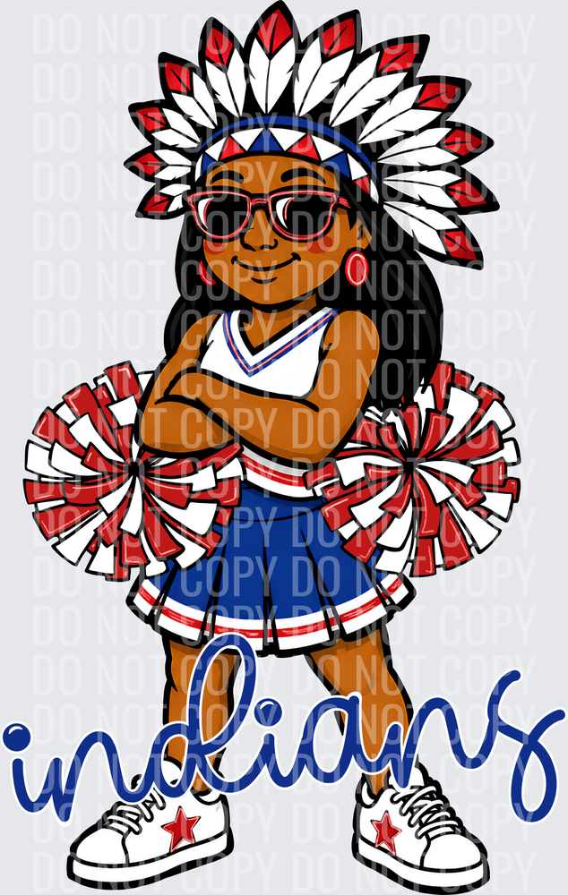 Indians Cheer Blue Red White
