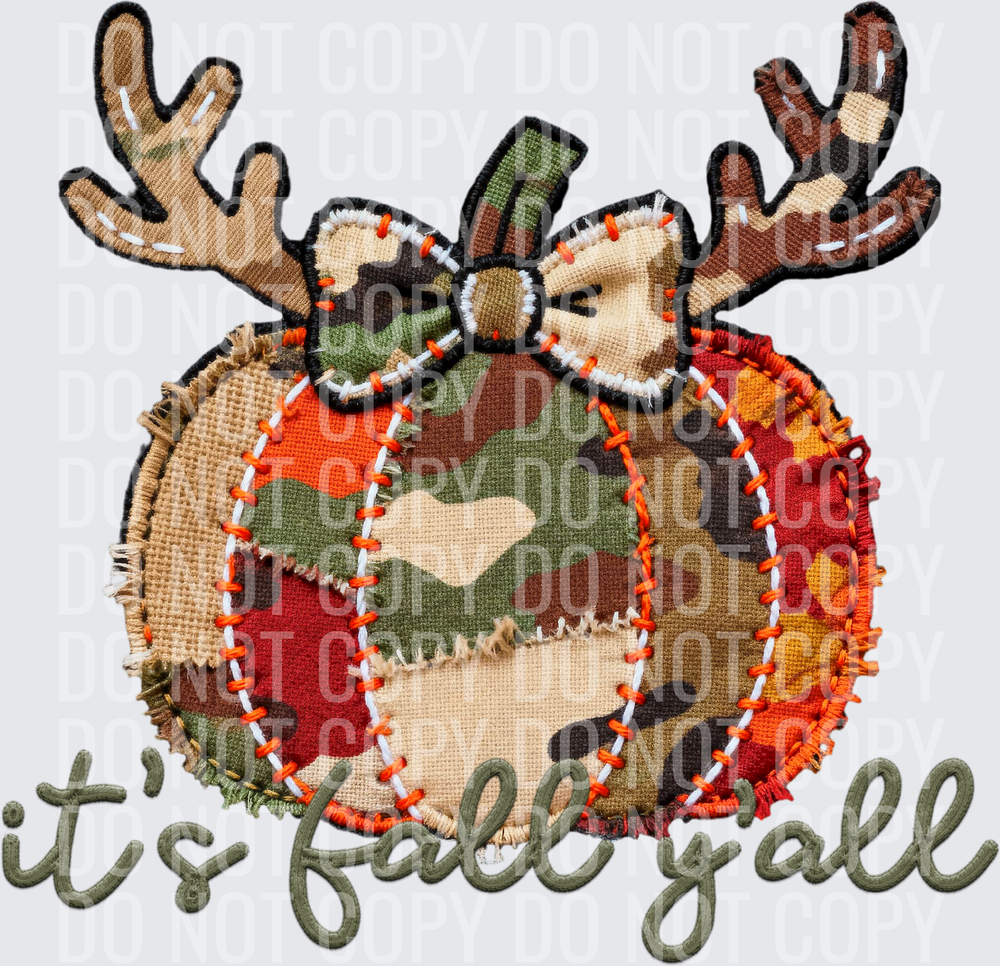 its fall yall mixed camo pumpkin