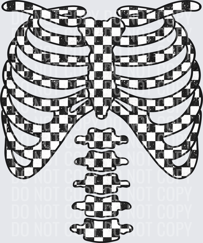 Checkered skeleton front