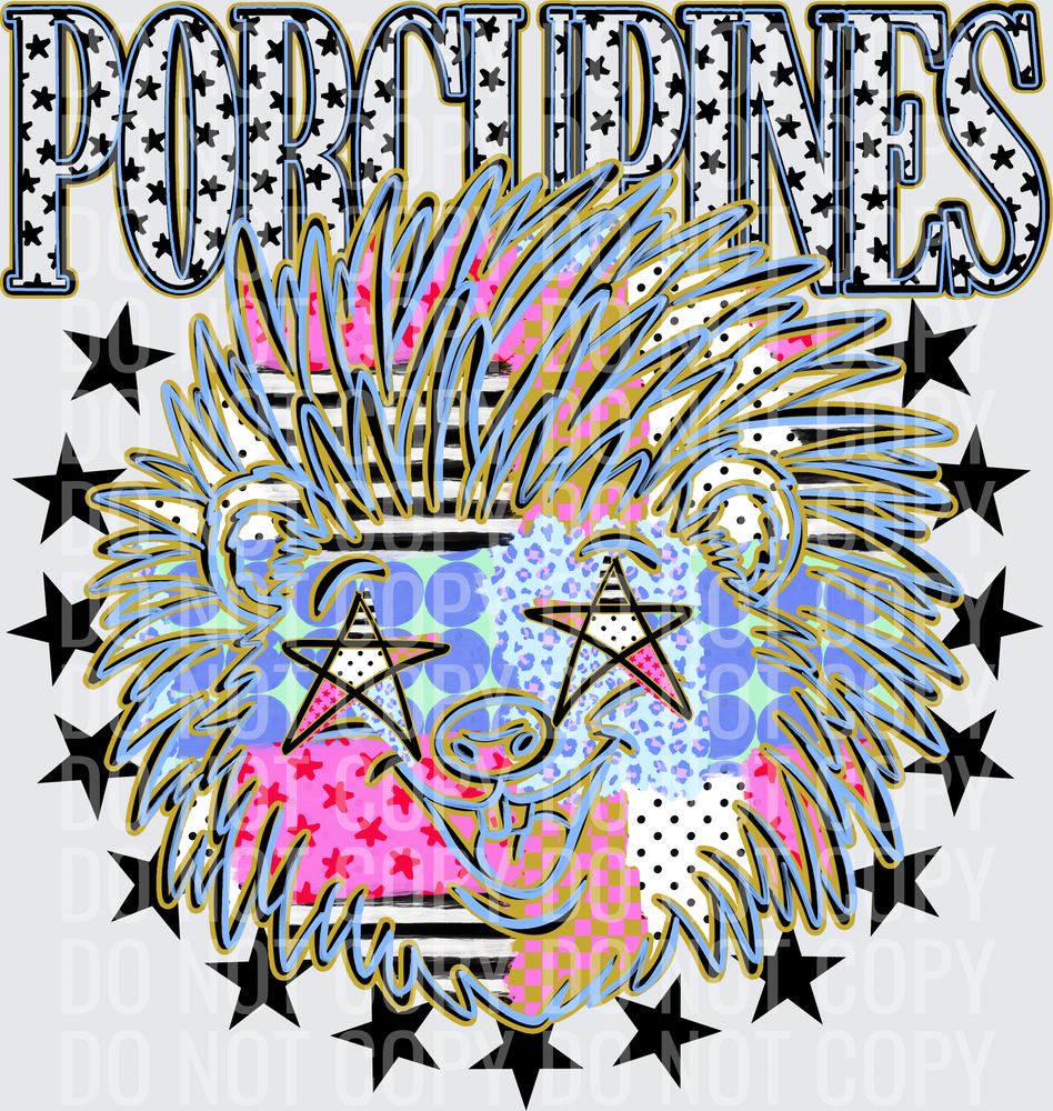 KayndiDesigns 09.26 Patchwork Varisty Stars Porcupines