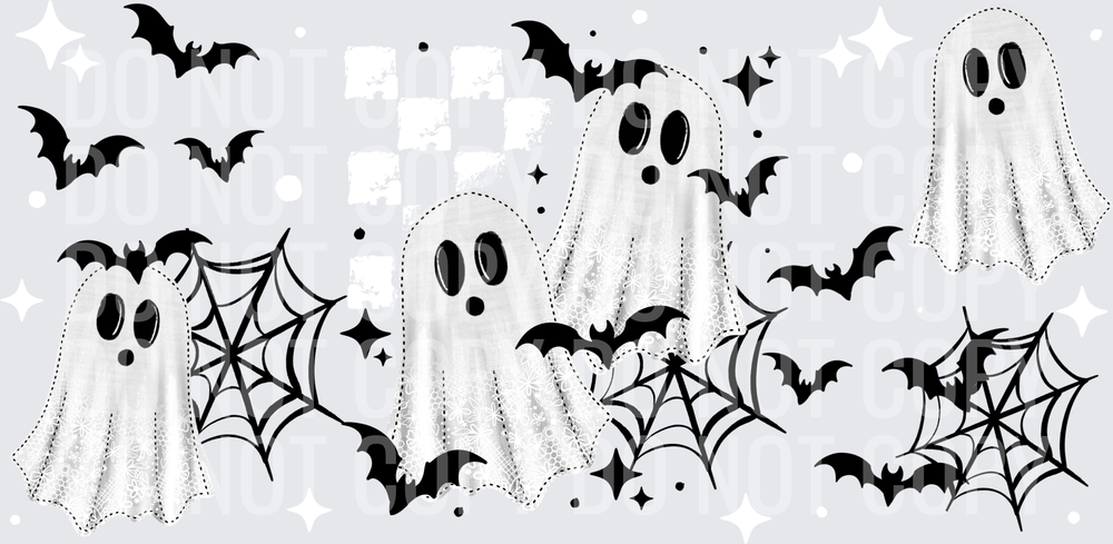 Black & White ghostie 16oz wrap